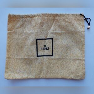 Vintage Yellow Fendi Drawstring Dustbag Authentic 12x9.5 Inches